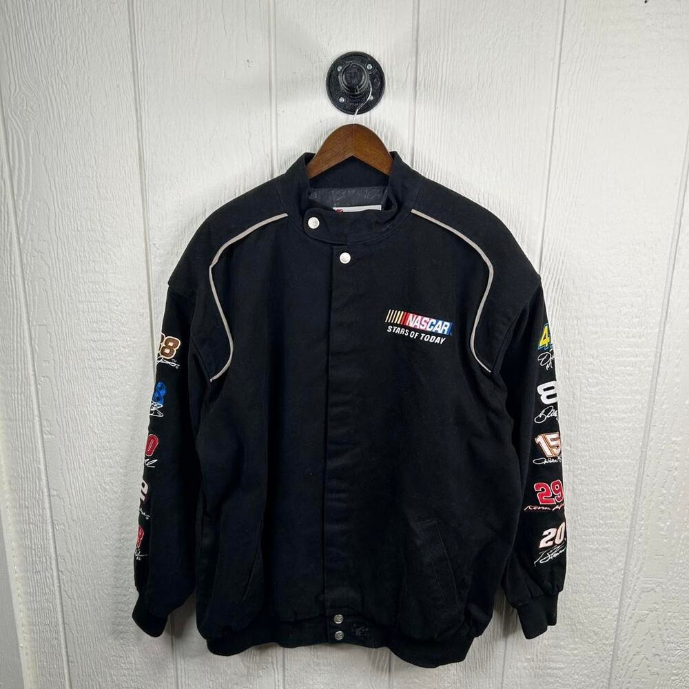 Vintage 90’s Black NASCAR Numbered Racing Jacket Size XXL